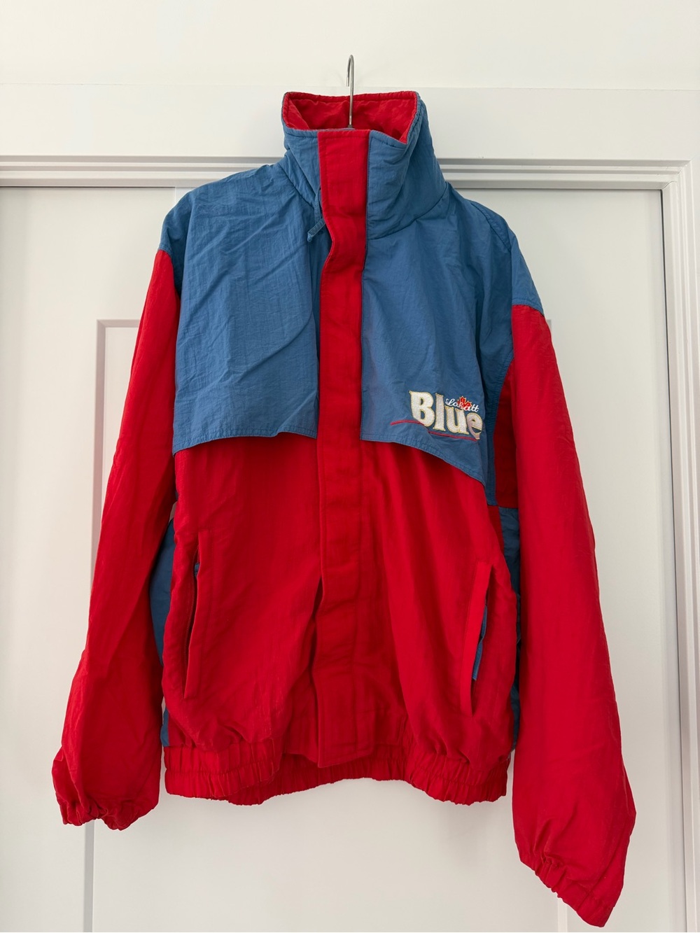 Vintage 80s 90s Labatt Blue Windbreaker Ski Jacket Vented L